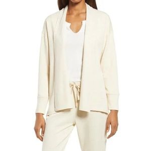 Splendid Atlas Open Front Fleece Cardigan Oatmeal Cream M
